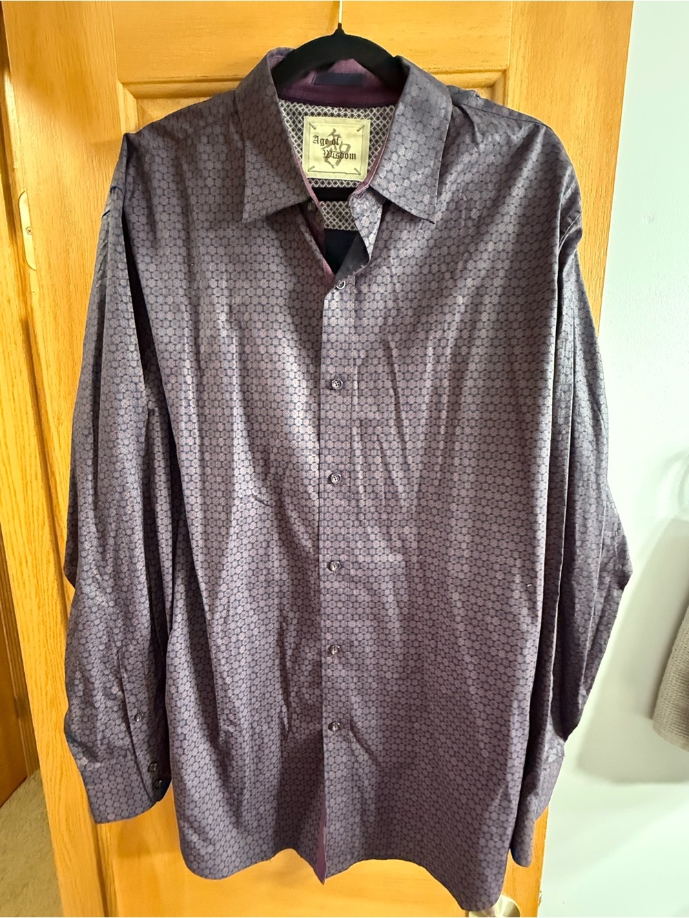 Buckle Age of Wisdom Purple Geometric Men's Button-Down Shirt